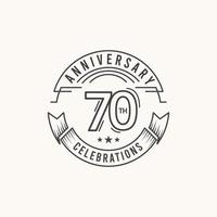 70 Years Anniversary Celebration Logo Vector Template Design Illustration