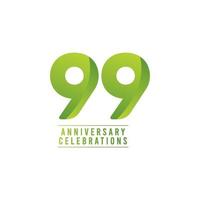 99 Years Anniversary Celebration Number Vector Template Design Illustration