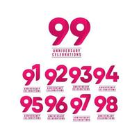 99 Years Anniversary Celebration Number Vector Template Design Illustration