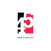 45 Years Anniversary Celebration Logo Vector Template Design Illustration