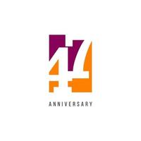 47 Years Anniversary Celebration Logo Vector Template Design Illustration