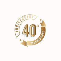 Ilustración de diseño de plantilla de vector de logotipo de celebración de 40 aniversario