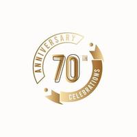 Ilustración de diseño de plantilla de vector de logotipo de celebración de 70 aniversario