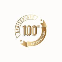 100 Th Anniversary Celebration Logo Vector Template Design Illustration