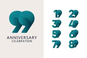 Ilustración de diseño de plantilla de vector de logotipo de celebración de aniversario de 99 años