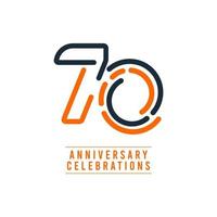 70 Years Anniversary Celebration Vector Template Design Illustration