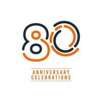 80 Years Anniversary Celebration Vector Template Design Illustration