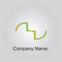 logotipo de nu con círculo colorido, con letra de composición rayada, juegos de tarjetas de presentación para la identidad de la empresa, industria creativa, web. - vector