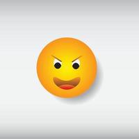 Yellow smiley face or angry emotion at work, on paper cup and papers. Happy work day concept vector