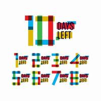 10 Days Left Number Vector Template Design Illustration