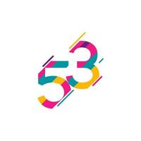 53 Years Anniversary Celebration Vector Template Design Illustration