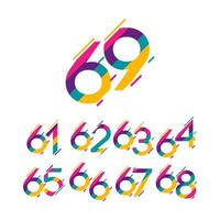 Ilustración de diseño de plantilla de vector de celebración de aniversario de 69 años