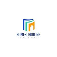 Home Schooling Logo Icon Vector Template Design Illustration