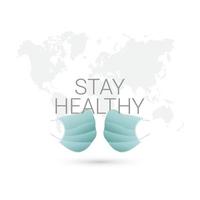 Stay Healthy, Medical Mask Vector Template Design Illustration