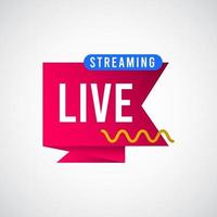 Live Streaming Tag Label Vector Template Design Illustration