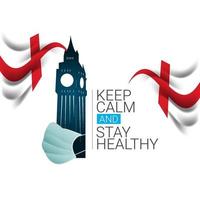 Keep Calm and Stay Healthy Vector Template Design Illustration