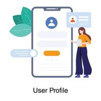 perfil de usuario para el concepto de aplicación móvil