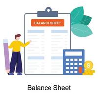Balance Sheet in Accounting Concept vector