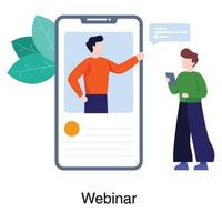 Webinar or Online Meeting App Concept vector