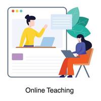 Online Teaching Website Concept vector