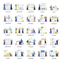 Team Building and Office Concept Set vector