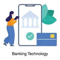 concepto de tecnología de banca en línea vector