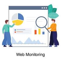 Web Monitoring Service Concept vector