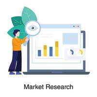 concepto de investigación de mercado en línea vector