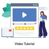 concepto de tutoriales de video en línea vector