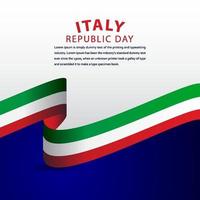 Feliz día de la república de Italia celebración vector plantilla diseño ilustración