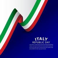 Feliz día de la república de Italia celebración vector plantilla diseño ilustración