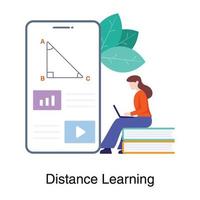 Distance Learning App Concept vector
