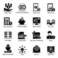 Cryptocurrency and Future of Finance Set vector