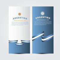 Feliz día de la independencia argentina celebración vector plantilla diseño ilustración