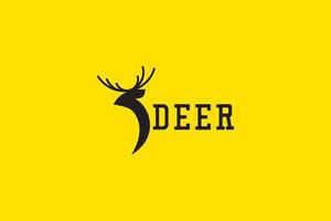 Ilustración de diseño de plantilla de vector de icono de logotipo de ciervo