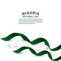 Feliz celebración del día nacional de Nigeria ilustración de diseño de plantilla de vector