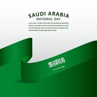 Ilustración de diseño de plantilla de vector de celebración de día nacional de Arabia Saudita feliz