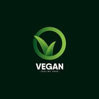 Vegan Logo Icon Vector Template Design Illustration
