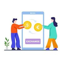 Currency Exchange App Concept vector