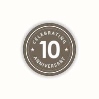 10 Years Anniversary Celebrating Retro Vintage Vector Template Design Illustration