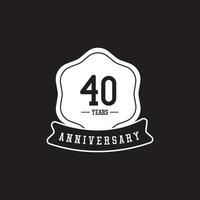 40 Years Anniversary Celebration Vector Template Design Illustration