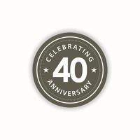 40 Years Anniversary Celebrating Retro Vintage Vector Template Design Illustration