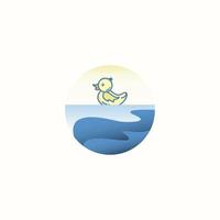 Ilustración de diseño de plantilla de vector de icono de logotipo de pato bebé