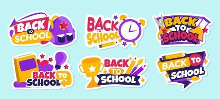 Back To School Sticker Collection vector