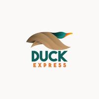 Ilustración de diseño de plantilla de vector de icono de logotipo de pato express