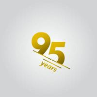 95 Years Anniversary Celebration Gold Line Vector Template Design Illustration