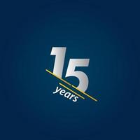 15 Years Anniversary Celebration Blue and White Vector Template Design Illustration