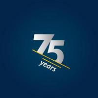 75 Years Anniversary Celebration Blue and White Vector Template Design Illustration