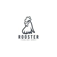 Rooster Black and White Logo Vector Template Design Illustration