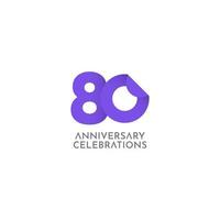 80 Years Anniversary Celebration Vector Logo Icon Template Design Illustration